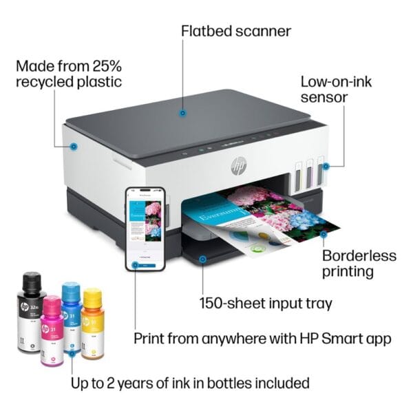 AS6 Refurbished HP - Smart Tank 6001 Wireless All-In-One Supertank Inkjet Printer - Basalt - Image 3