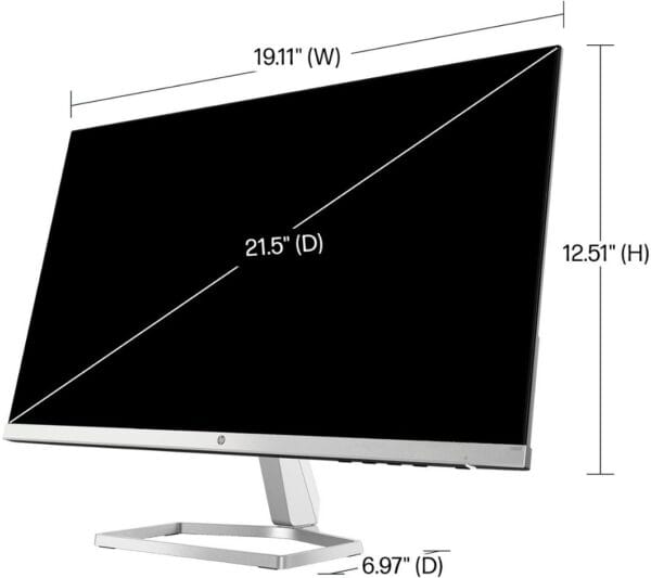 AS6 Refurbished HP - 21.5" IPS LED Full HD FreeSync Monitor (HDMI, VGA) - Silver & Black - Image 4