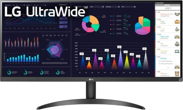 AS6 Refurbished LG - 34" IPS LED UltraWide FHD 100Hz AMD FreeSync Monitor with HDR (HDMI, DisplayPort) - Black
